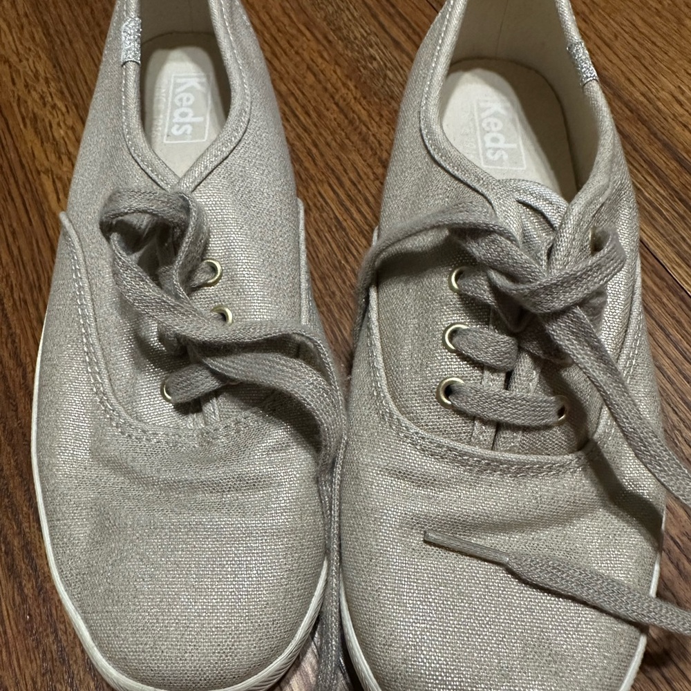 Keds Women's Sneakers in Metallic Beige gold